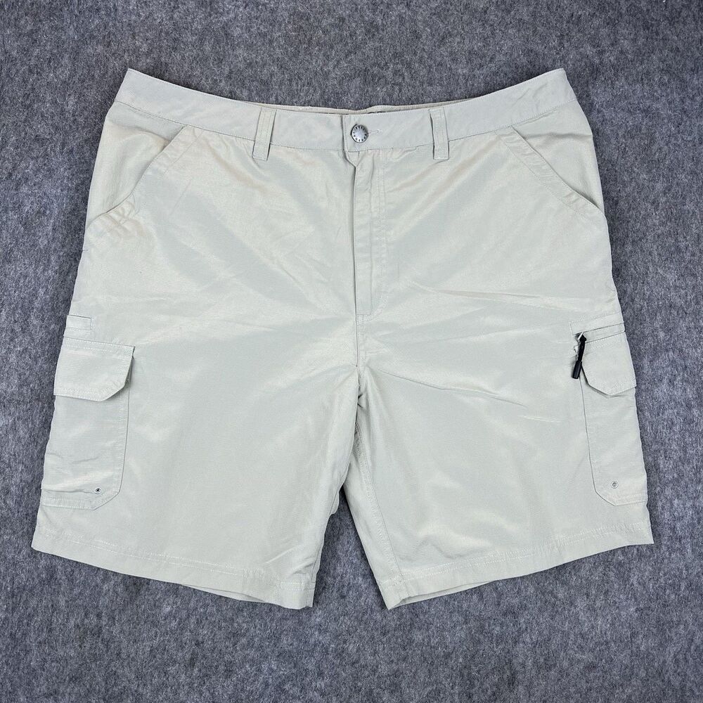 Reel Legends Men's Cargo Shorts Cotton Nylon Fishing Outdoors Beige Size 40